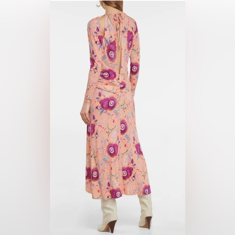 NWT Isabel Marant Jadessi Floral-Print Strappy Cutout Midi Dress Size 40 US 10 - Picture 2 of 11